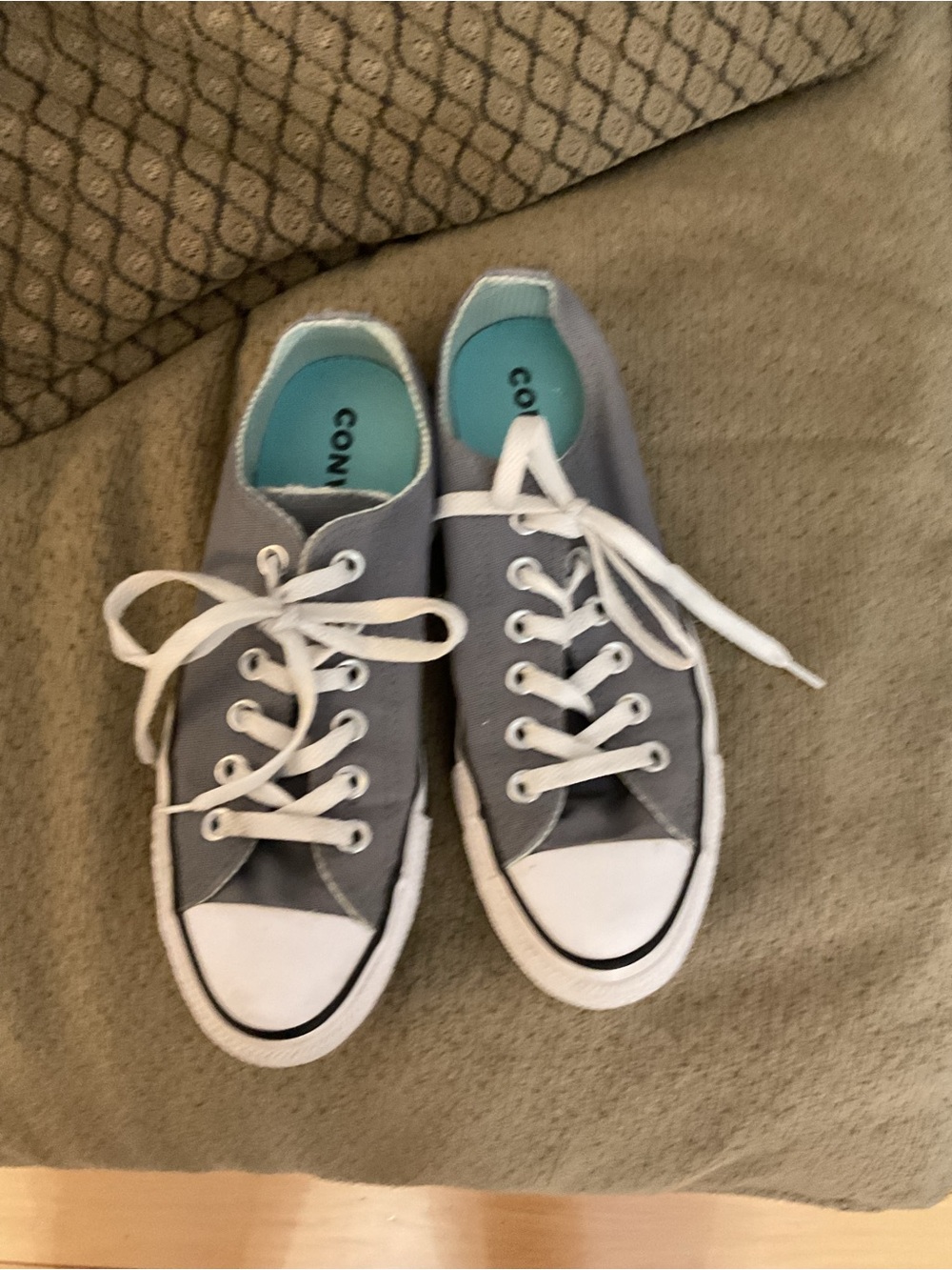 Converse All Star Double Tongue Womens Size 7 Sneakers Gray & Aqua